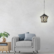 Classic Electroplated Metal Glass Lantern Traditional Pendant Lighting