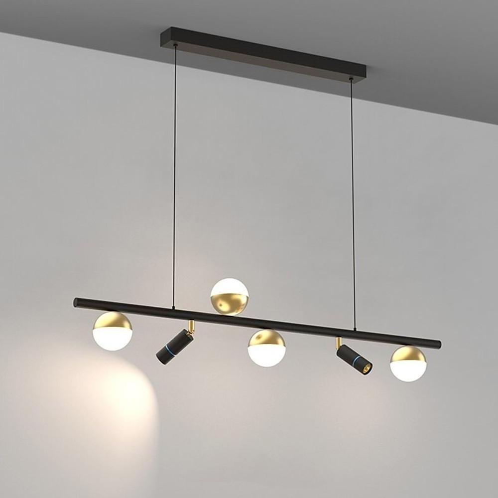 6/8 - Light Black Island Horizontal Suspension Linear Pendant Light