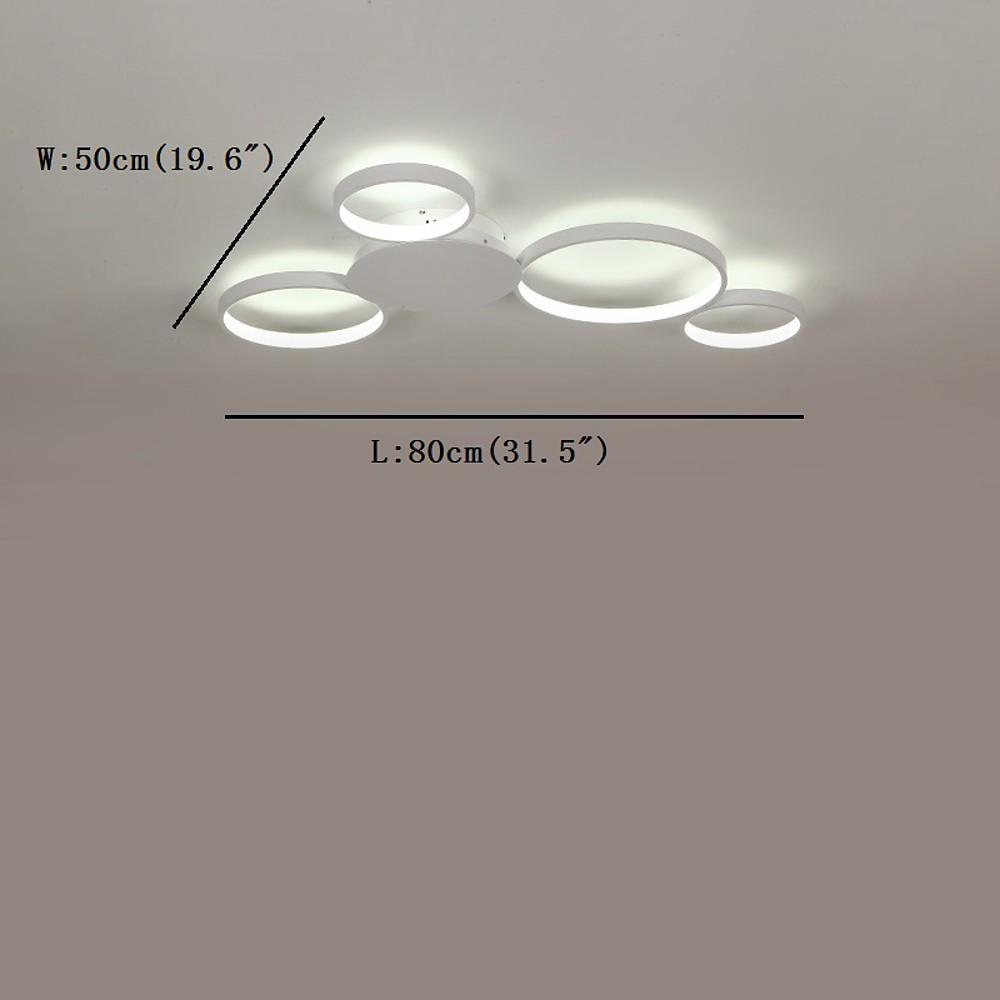 31'' LED 4-Light Circle Design Cluster Design Flush Mount Lights Modern LED Aluminum Silica gel Metal Dimmable Ceiling Lights-dazuma