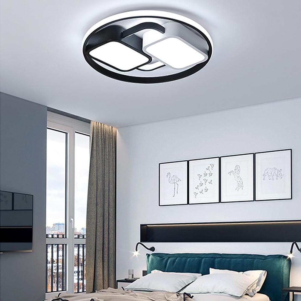 22'' LED 1-Light Geometric Shapes Circle Design Dimmable Flush Mount Lights Nordic Style LED Metal Acrylic Geometrical Stylish Classic Dimmable Ceiling Lights