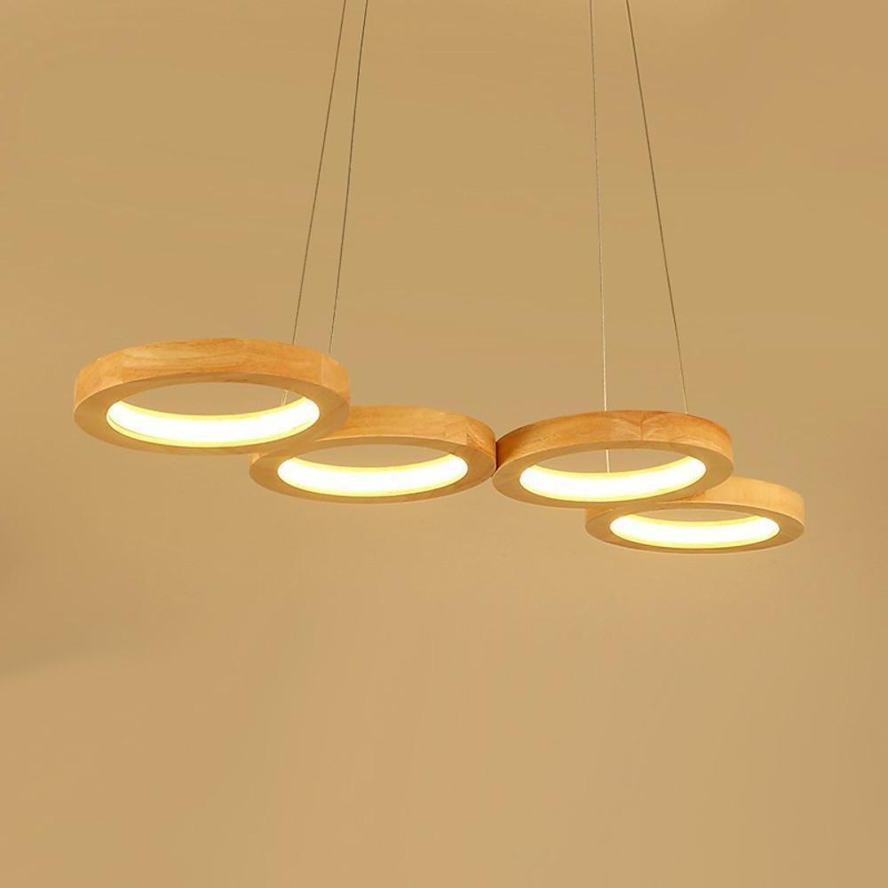 30'' LED 5-Light 4-Light Single Design Pendant Light Nordic Style Modern Acrylic Wood Bamboo Plastic Island Lights-dazuma
