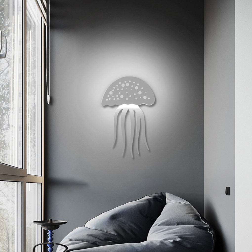 Jellyfish wall light creating ambient lighting effect in modern interior.