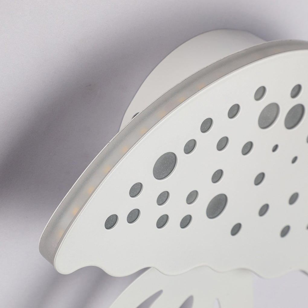 Jellyfish wall light side profile showing layered metal structure.