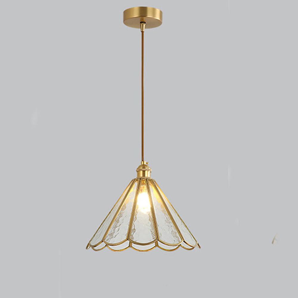 11'' LED 1-Light Lantern Desgin Pendant Light Modern Copper Glass Island Lights