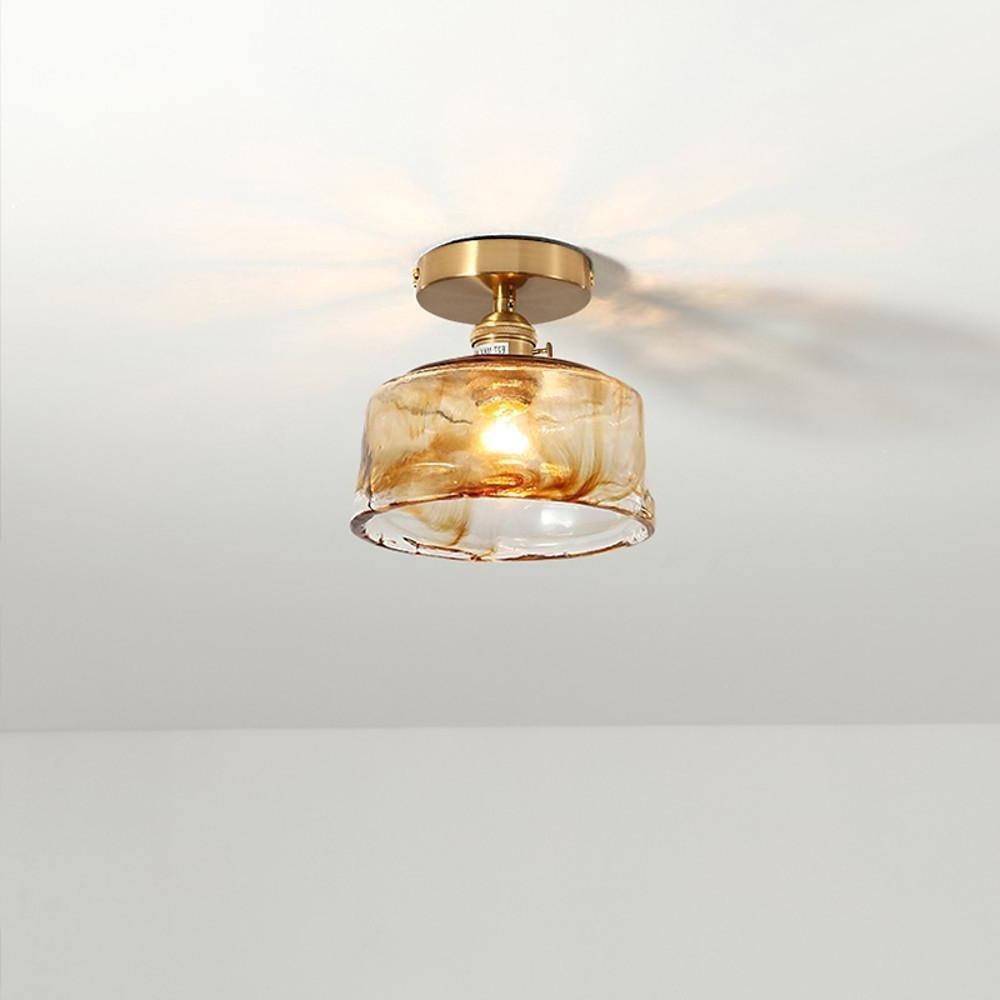 6'' LED Incandescent 1-Light Single Design Pendant Light Nordic Style Modern Glass Copper Pendant Lights-dazuma