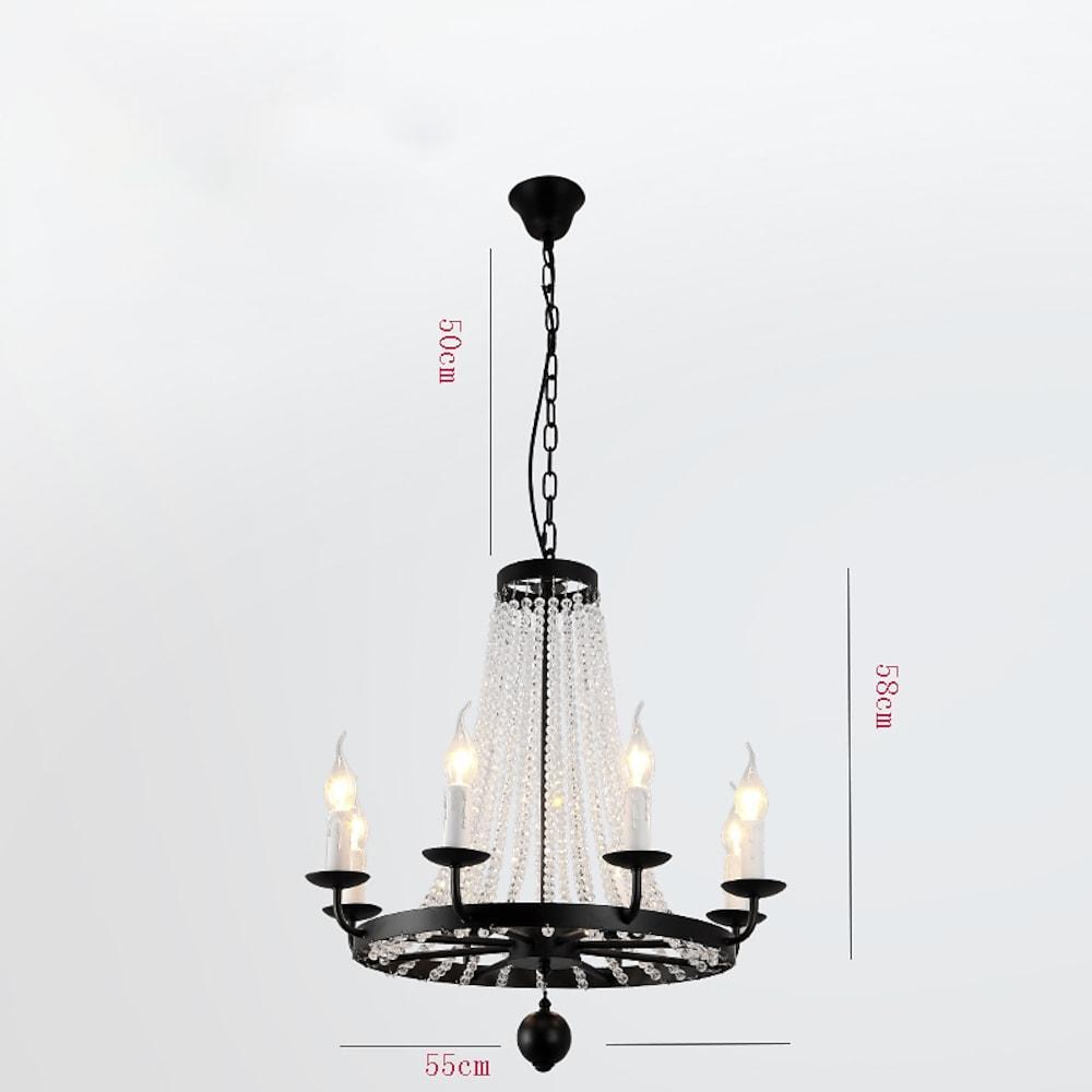 28'' LED 12 Bulbs 10-Light 8-Light Unique Design Pendant Light Nordic Style LED Metal Crystal Vintage Style Pendant Lights