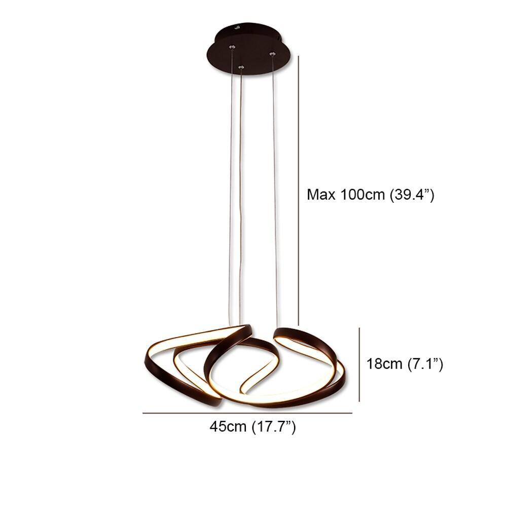18'' LED 1-Light Chandelier Modern LED Metal PVC Sputnik Circle Design