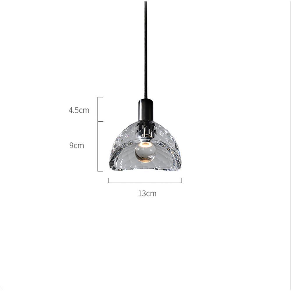 5'' LED 1-Light Single Design Pendant Light Nordic Style LED Copper Crystal Island Lights