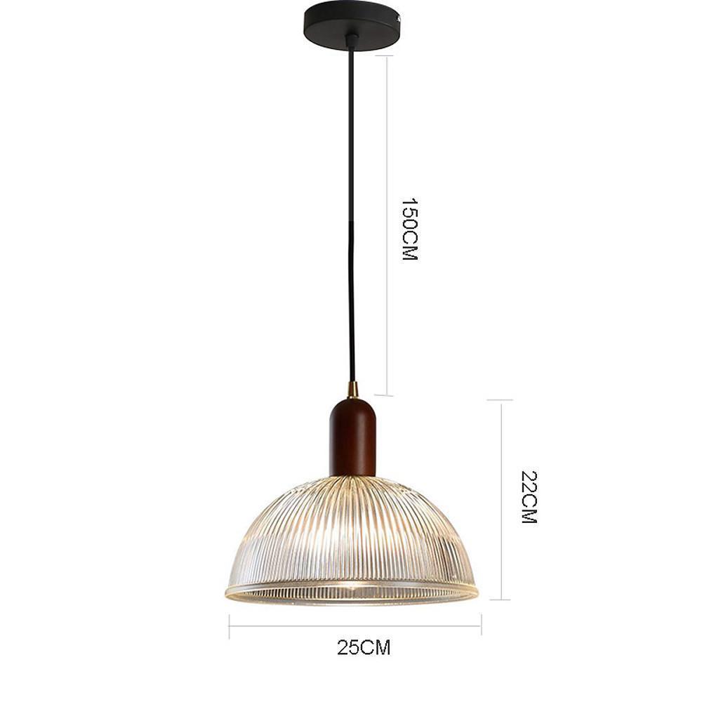 Country Glass Wood Pendant Lighting Bowl Vintage Pendant Lighting