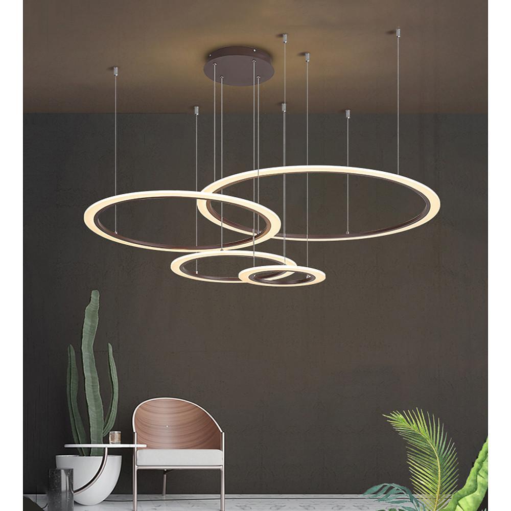 LED 4 - Rings Geometric Shapes Pendant Light Floating Ring Living Room Ceiling Lights