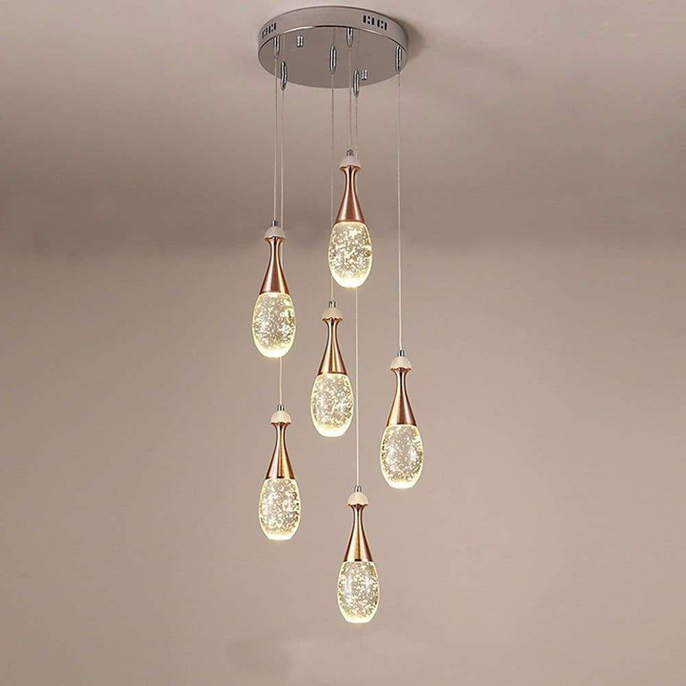 12'' LED 6-Light Mini Style Chandelier Modern Globe Metal Crystal Mini Crystal Island Lights