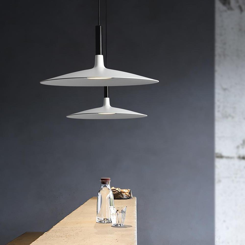 18'' LED 1-Light Single Design Pendant Light Nordic Style Country Metal PVC Island Lights-dazuma