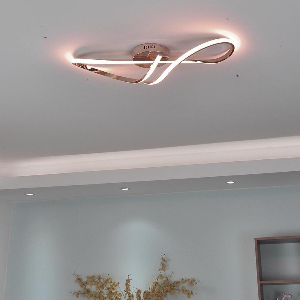 Wavy Pretty LED Nordic Linear Dimmable Semi - Flush Mount Ceiling Light