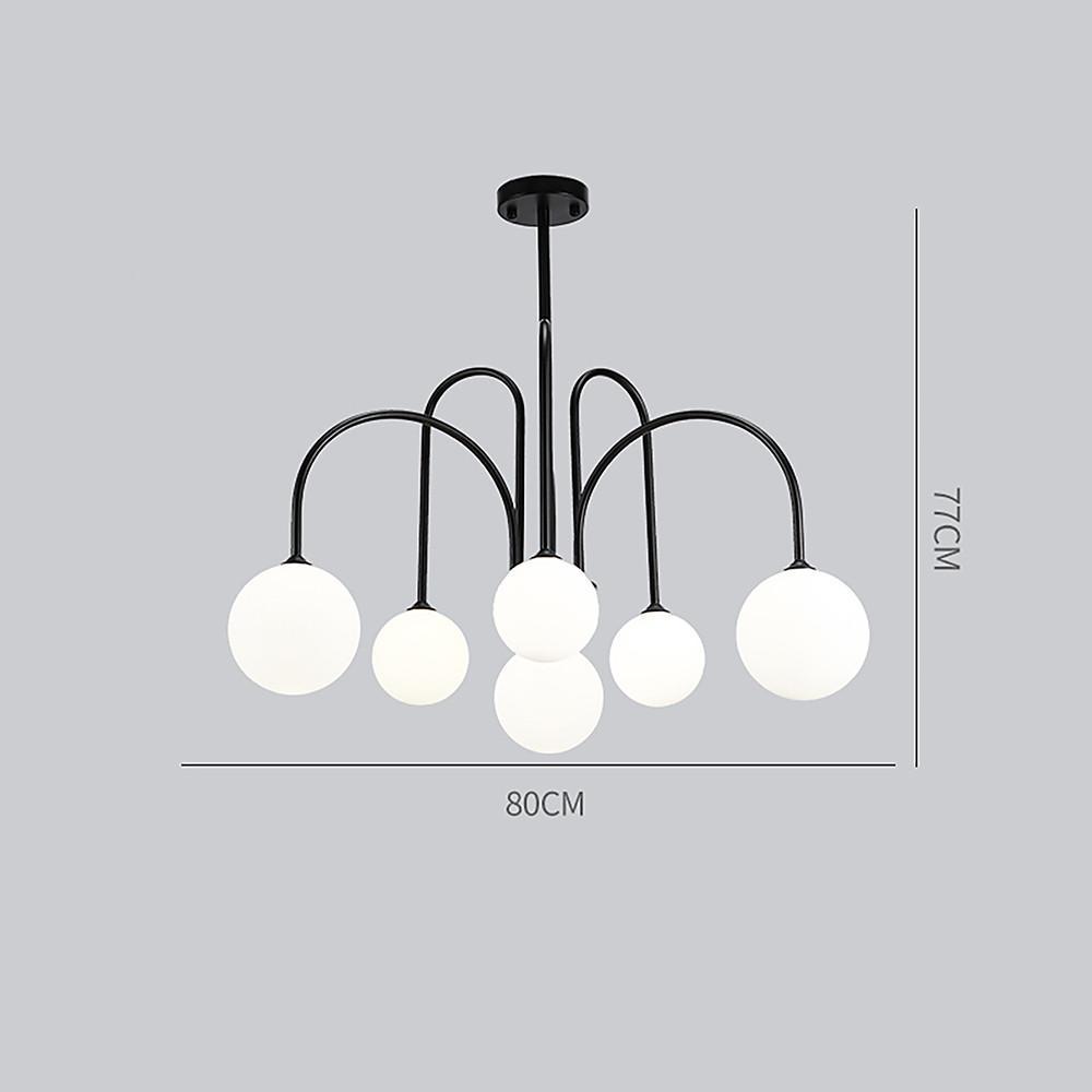 31'' LED 8-Light 6-Light Single Design Pendant Light Nordic Style LED Glass Metal Pendant Lights