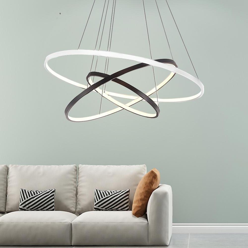 Adjustable Circles LED Dimmable with Remote Modern Chandeliers Ceiling ...