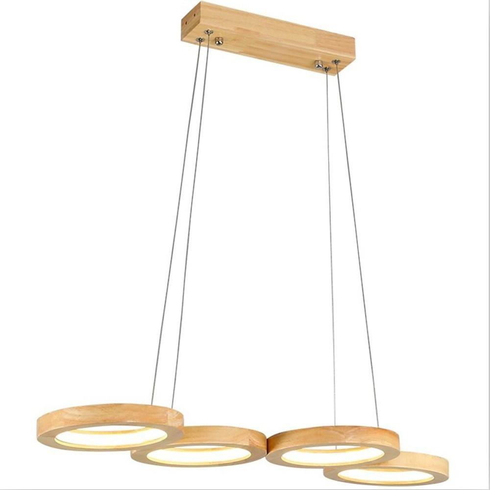 4 Circle Light Modern Wood Acrylic Design Pendant Lighting LED Kitchen Lighting Dining Room Lighting Ceiling Light