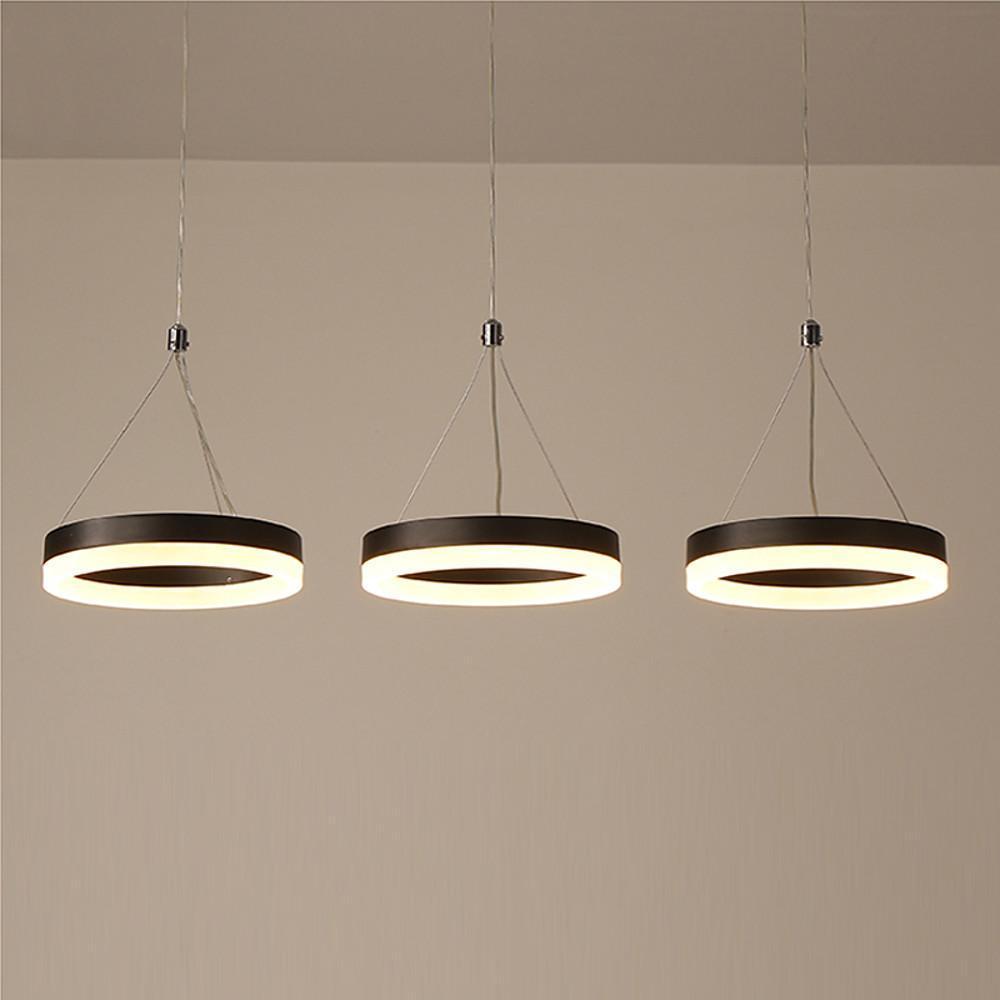 24'' LED 3-Light Multi-shade Adjustable Chandelier Modern LED Aluminum Acrylic Circle Island Lights-dazuma