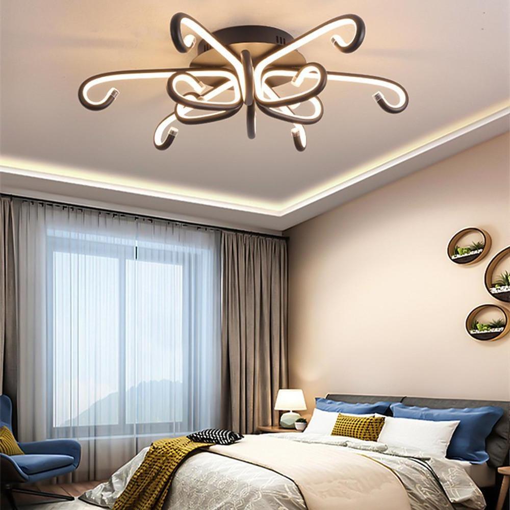 Modern Artistic Octopus - Inspired Flush Mount Ceiling Light with Sleek Curved LED Design