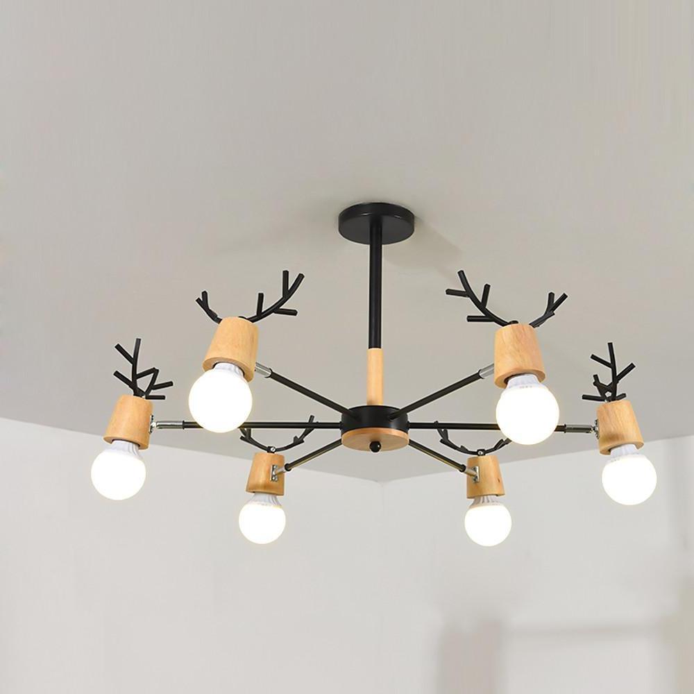 6 - light Antlers - shaped LED Nordic Chandeliers Ceiling Lights Hanging Lamp