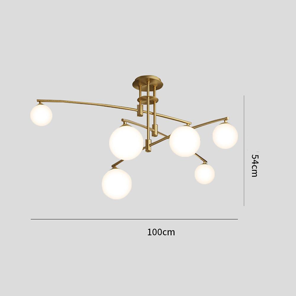 Curved Line Design 9 - light Glass LED Gold Modern Chandeliers Ceiling Lights