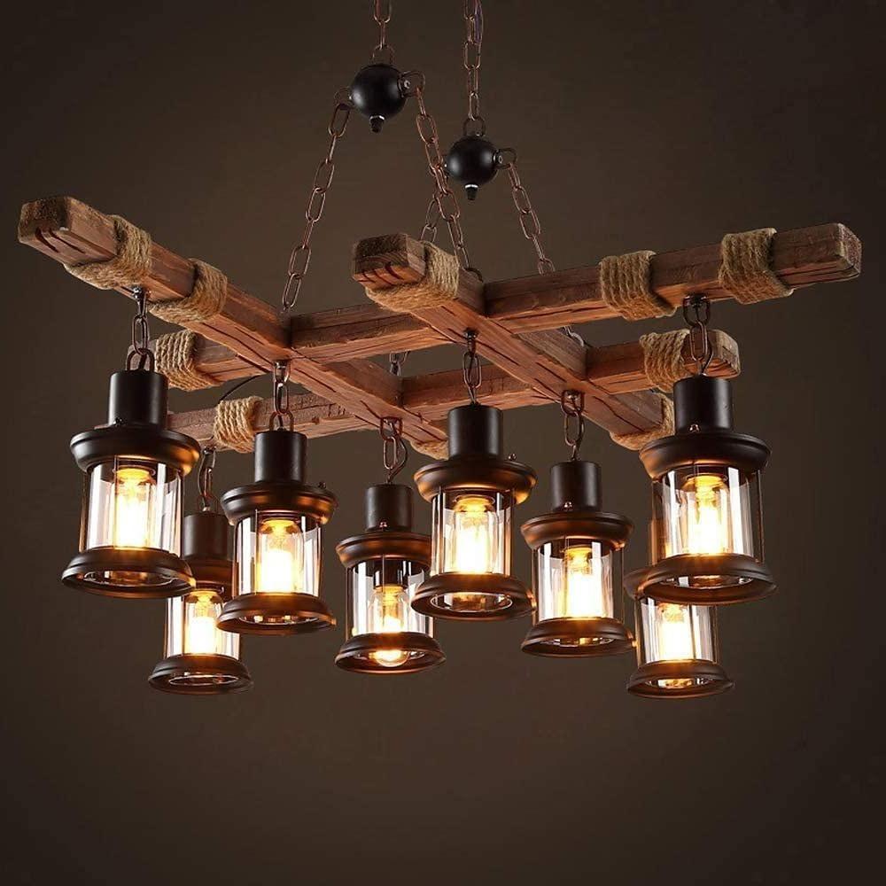 39'' LED Incandescent 8-Light Single Design Geometric Shapes Ceiling Lights Vintage Country Wood Bamboo Glass Industrial Island Classic Style Vintage Style Artistic Style