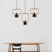 Modern Microphone Shaped Metal Industrial Pendant Light with Ambient Downlight Built - in LED Light Bulb