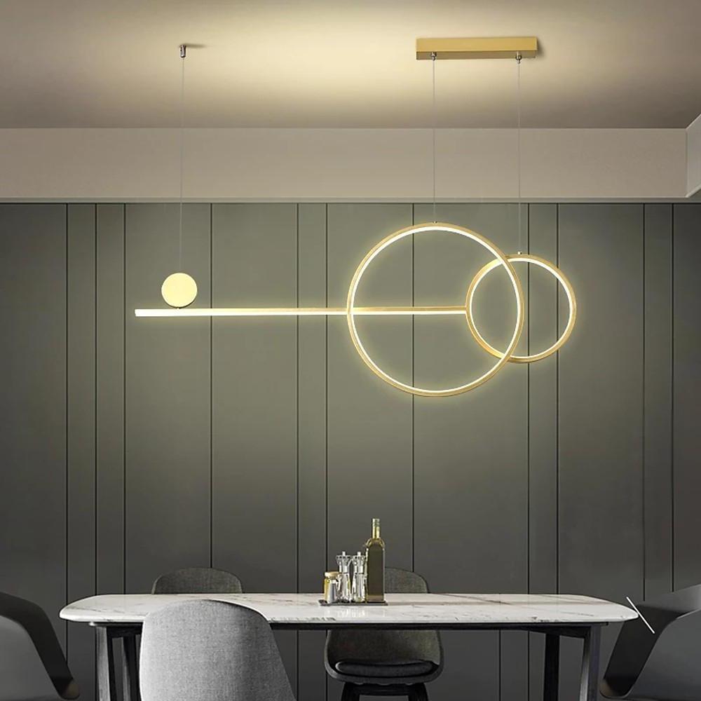 39'' LED 1-Light Single Design Geometric Shapes Pendant Light Modern Artistic Aluminum Silica gel Geometrical Artistic Style Island Lights-dazuma