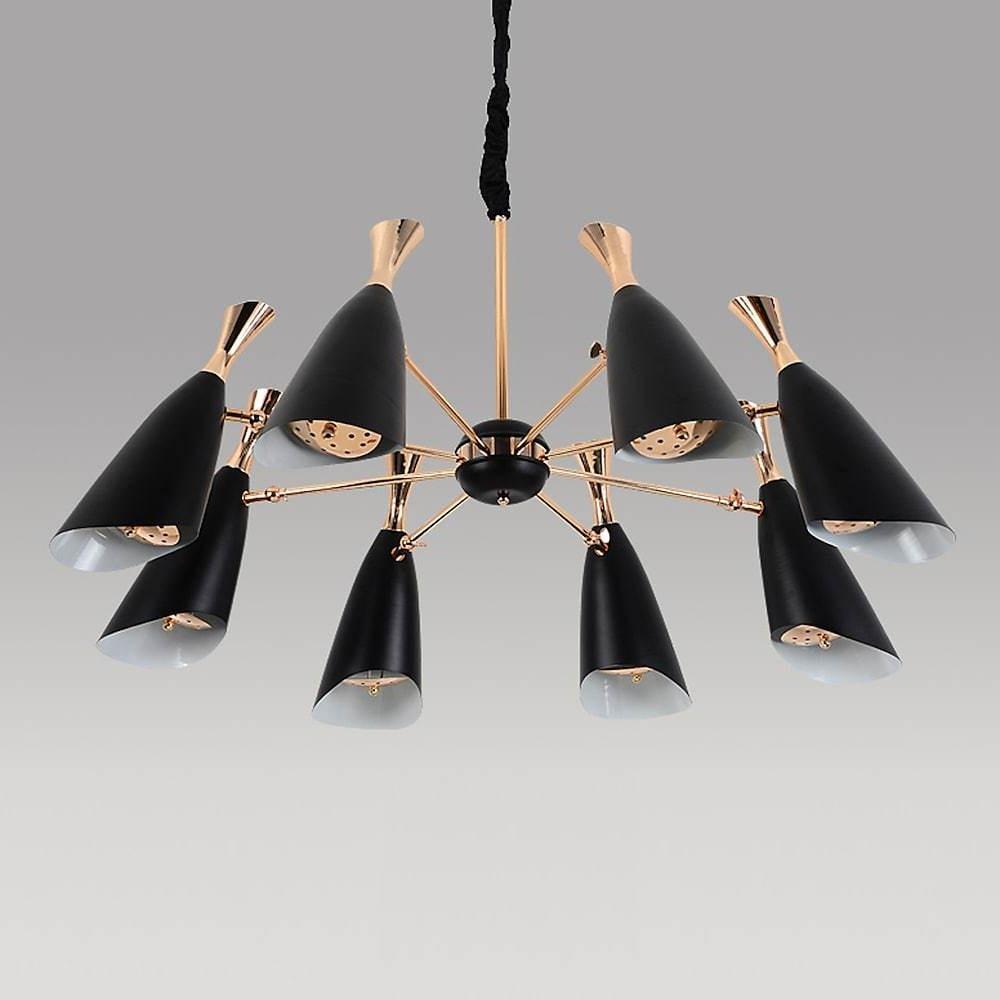 8 - light LED Electroplated Metal Nordic Chandeliers Ceiling Lights Fixture