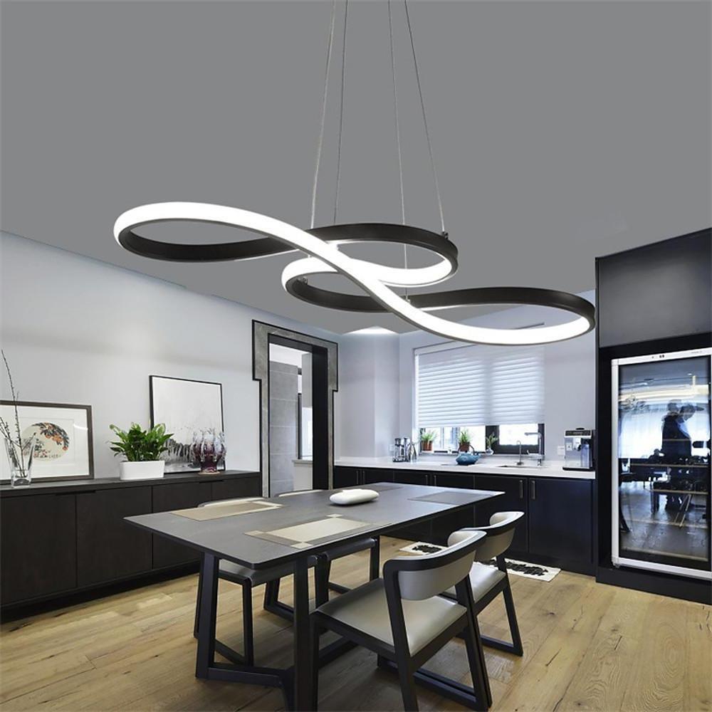 30'' LED 1-Light Geometric Shapes Dimmable Chandelier Modern LED Metal Silica gel Island Sputnik Circle Design-dazuma