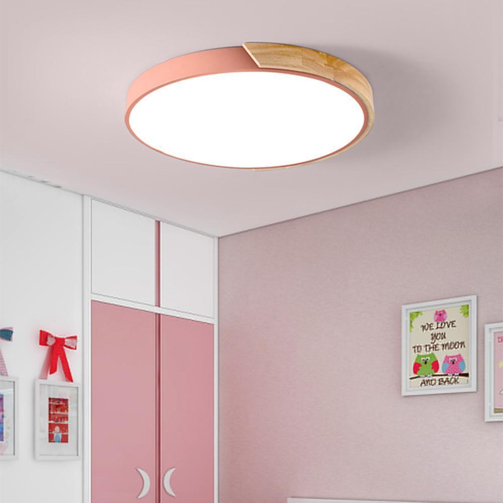 16'' LED 5-Light Flush Mount Lights Nordic Style LED Metal PVC Wood Bamboo Dimmable Ceiling Lights-dazuma