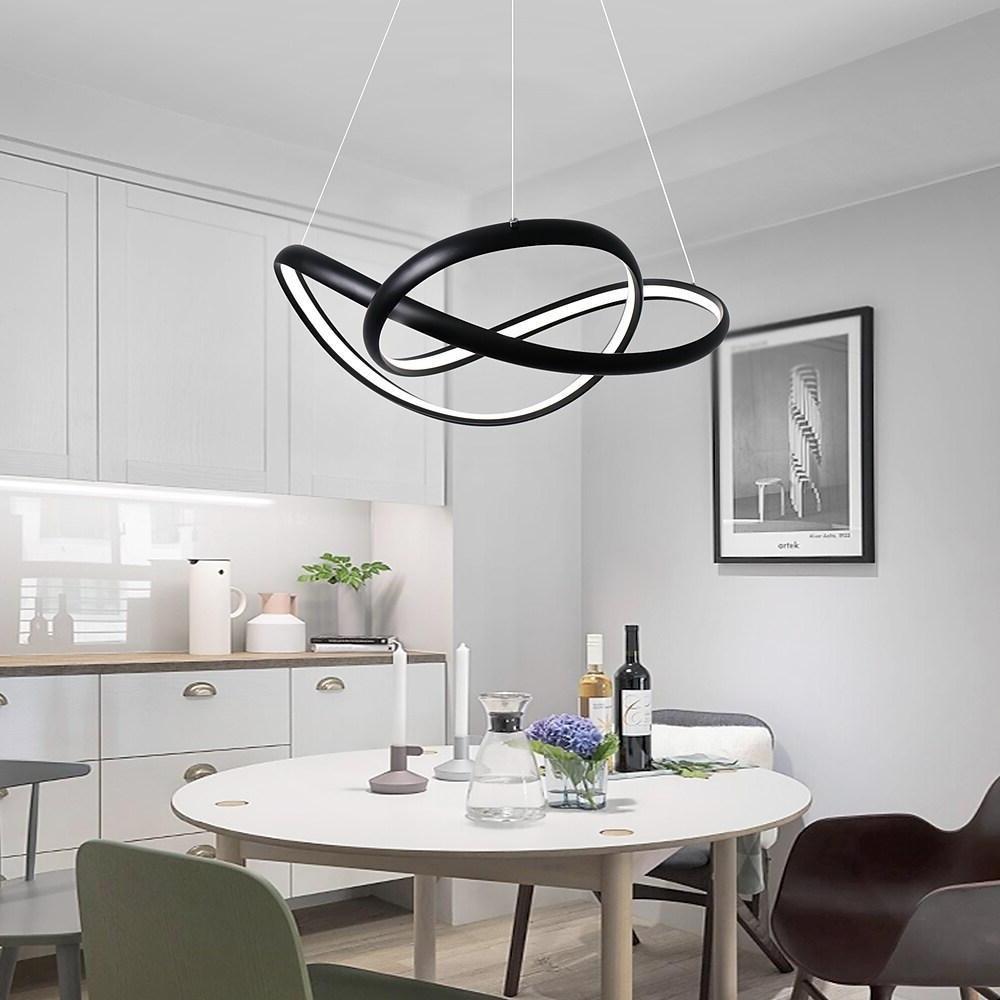 20'' LED 1-Light Dimmable With Remote Control Designers Matte Bulb Included Dimmable Adjustable Pendant Light Chic & Modern Metal Aluminum Circle Circle Design