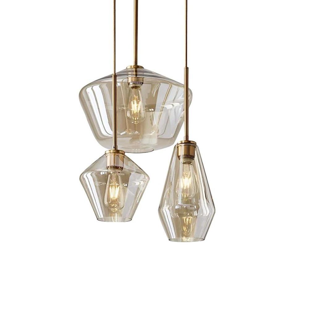 12'' LED 1-Light Single Design Pendant Light Nordic Style Country Glass Metal Island Lights-dazuma