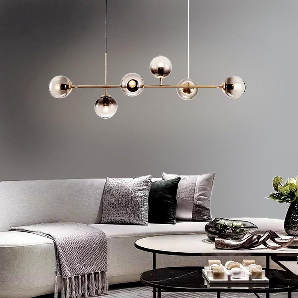 47'' LED Halogen 6-Light New Design Chandelier Nordic Style Modern Metal Glass Island Island Lights-dazuma