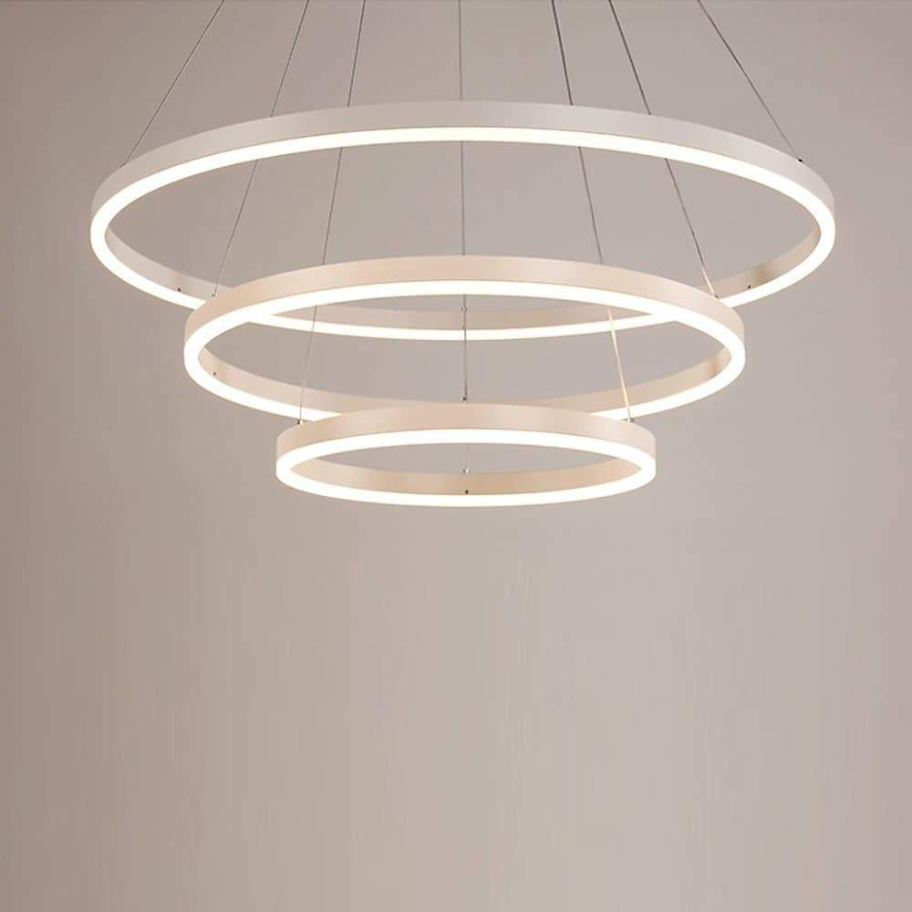31'' LED 3-Light Circle Design Pendant Light Aluminum Acrylic Circle-dazuma