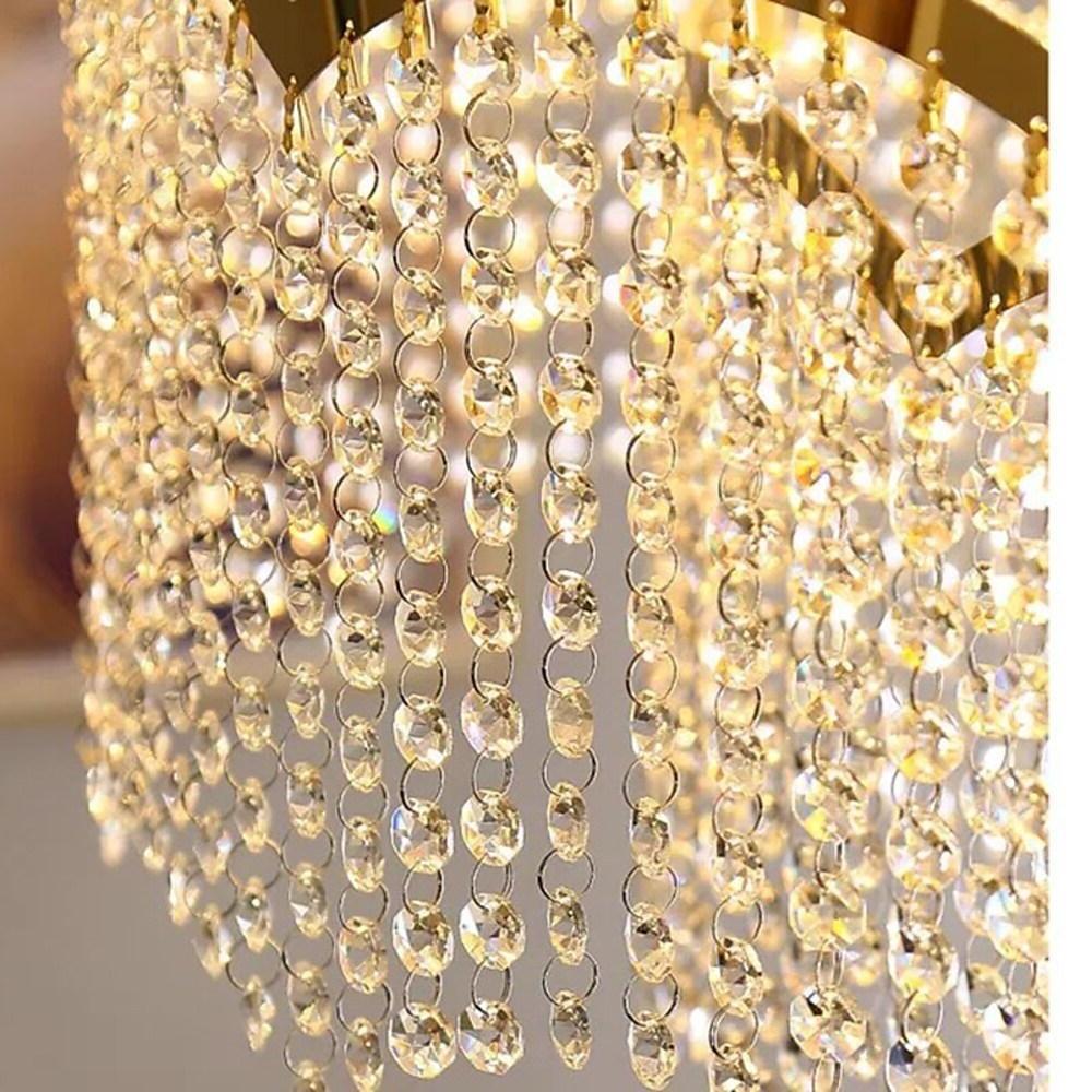 24'' LED 12 Bulbs 8-Light Lantern Desgin Chandelier Modern Stainless Steel Crystal Chandeliers