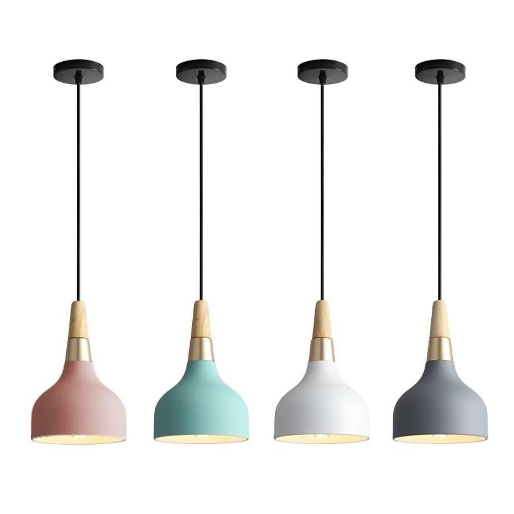 Wood Metal LED Modern Pendant Light Hanging Lamp Island Lights