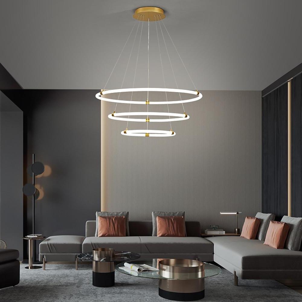 Surround Circle LED Chandelier: 2/3 - Light, 4000K, Acrylic