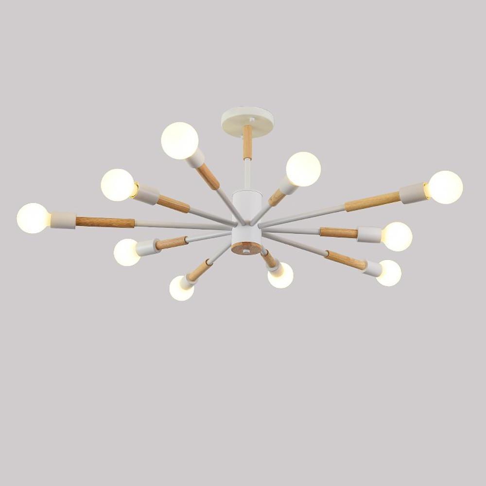 31'' LED Incandescent 10-Light New Design Flush Mount Lights Nordic Style Country Metal Wood Bamboo Linear Sputnik Design