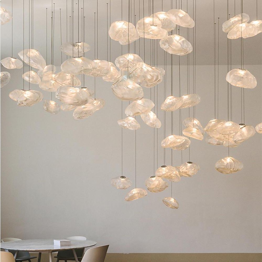 12'' LED 1-Light Single Design Pendant Light Nordic Style Glass Metal Island Lights-dazuma