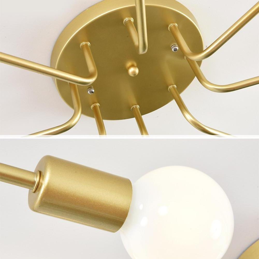 28'' LED Incandescent 6-Light Cluster Design Single Design Flush Mount Lights Nordic Style Modern Metal Mini Linear Sputnik Globe Design