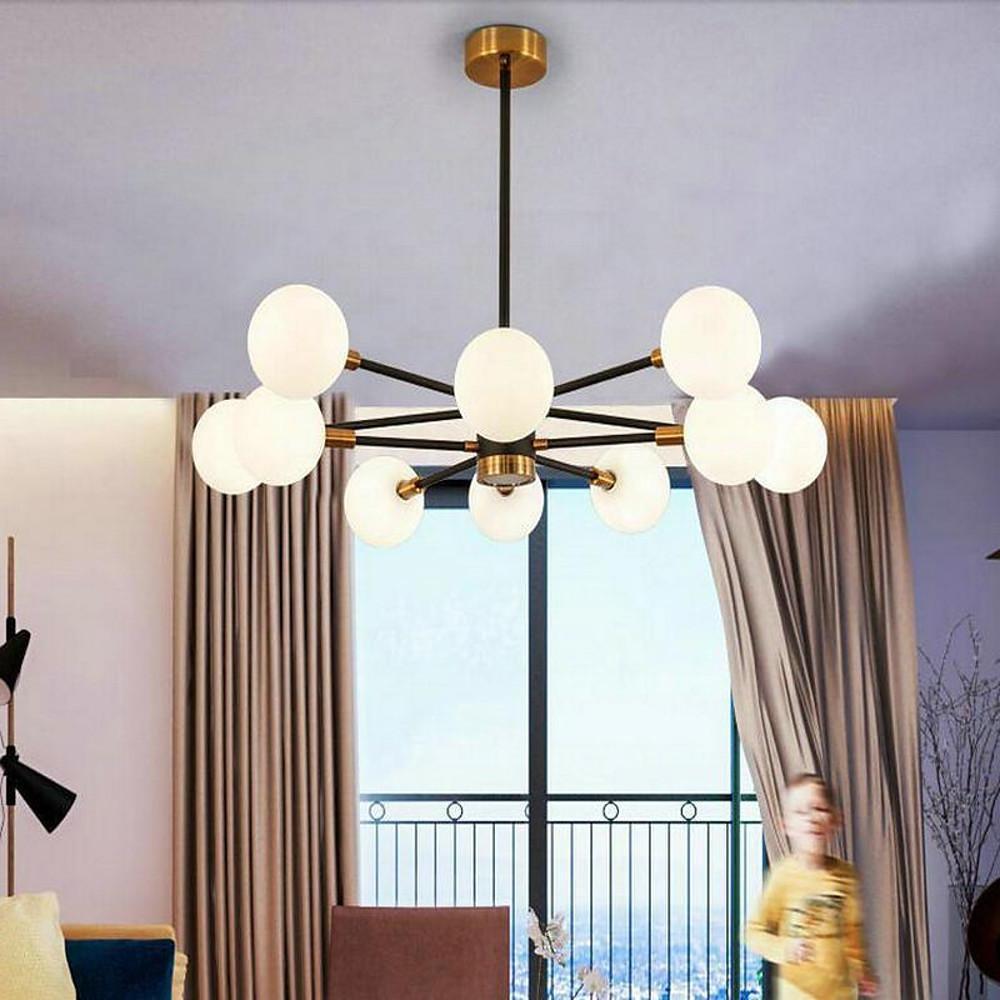 6 - light LED Glass Metal Modern Chandeliers Kitchen Island Lighting