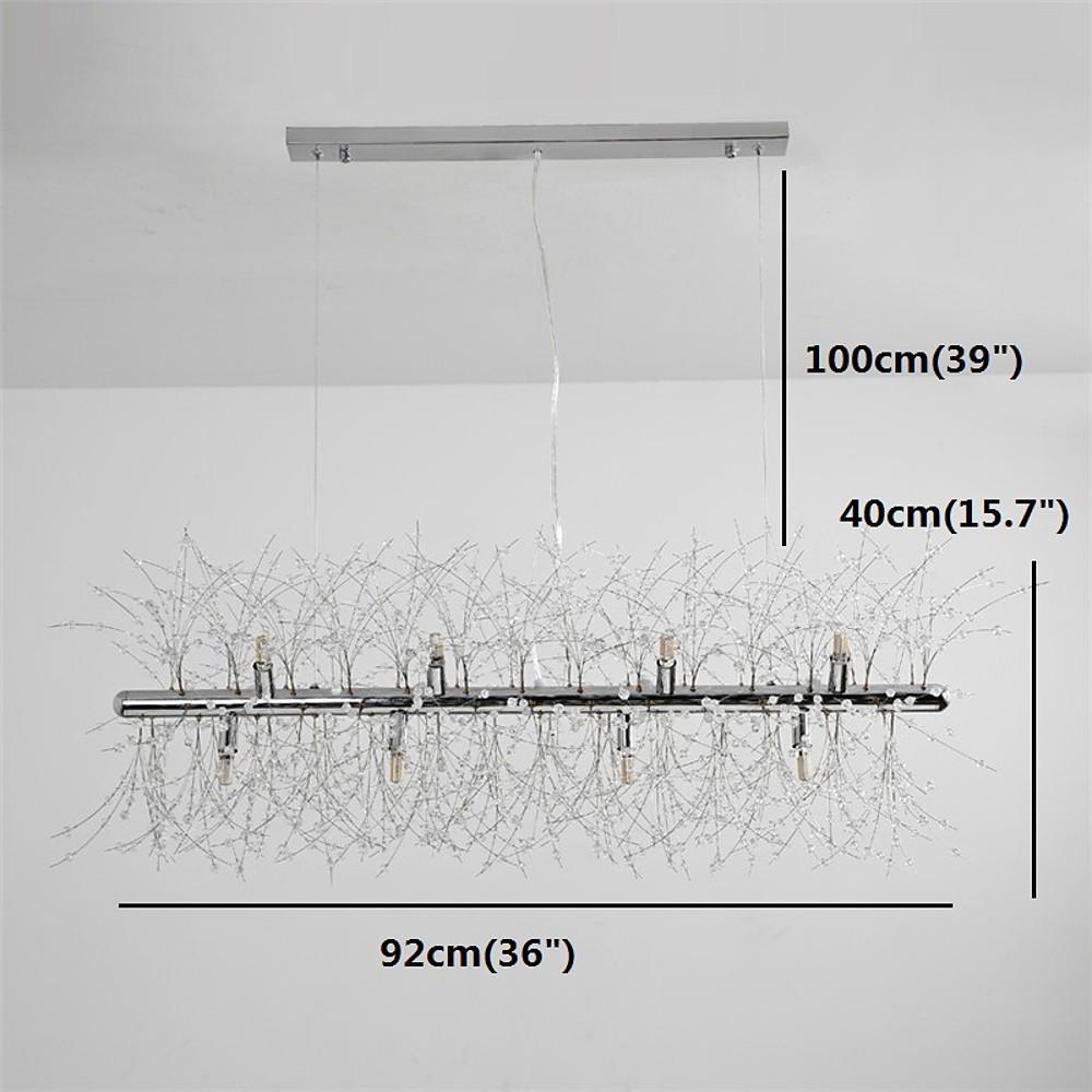 36'' LED 12 Bulbs Crystal Chandelier LED Modern Contemporary Chic & Modern Metal Island Unique Chandeliers