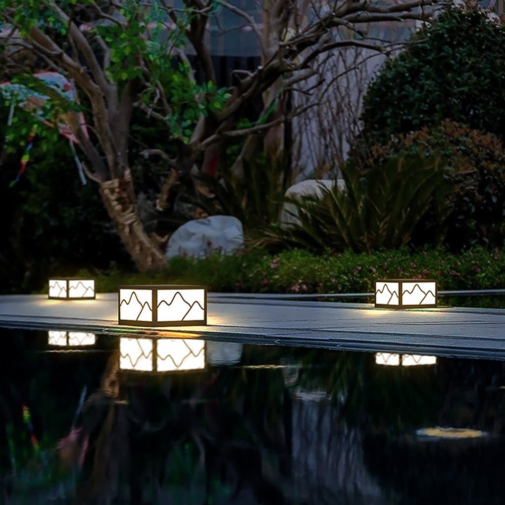 Landscape Line Silhouette Solar Outdoor Waterproof LED Garden Lawn Light - Dazuma