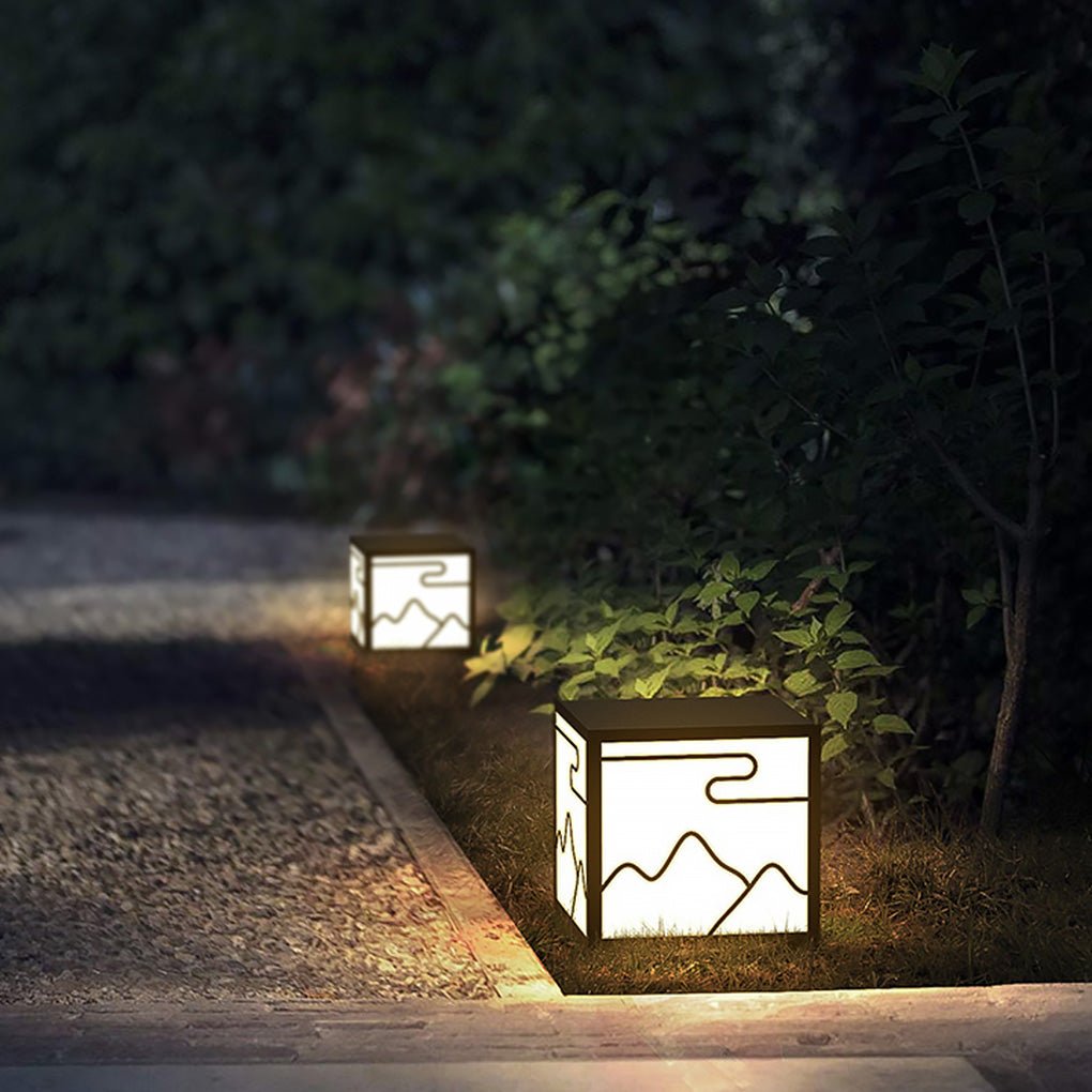 Landscape Line Silhouette Solar Outdoor Waterproof LED Garden Lawn Light - Dazuma