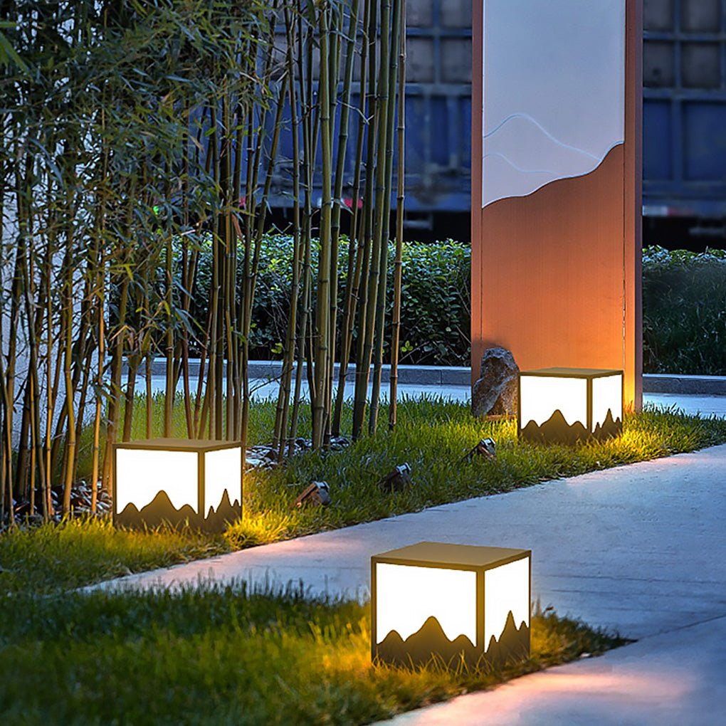 Landscape Silhouette Solar Outdoor Waterproof LED Post Light for Garden Fence - Dazuma