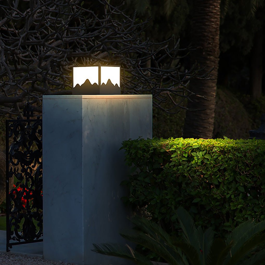Landscape Silhouette Solar Outdoor Waterproof LED Post Light for Garden Fence - Dazuma