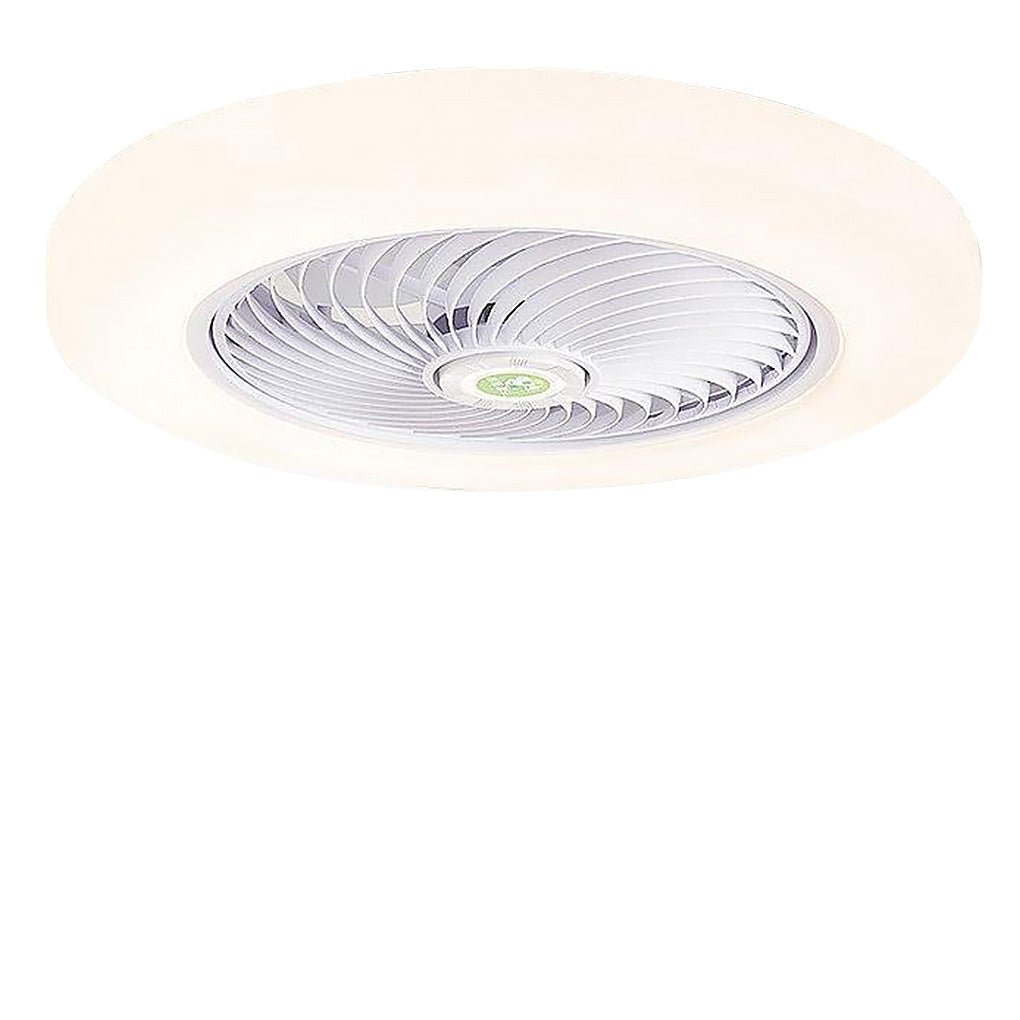 Large Round Acrylic Modern Flush Mount Ceiling Fan With LED Light Remote Control - Dazuma