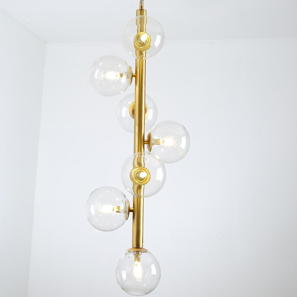 34'' LED 7-Light New Design Creative Chandelier Globe Artistic Metal Glass Cluster Globe Design-dazuma