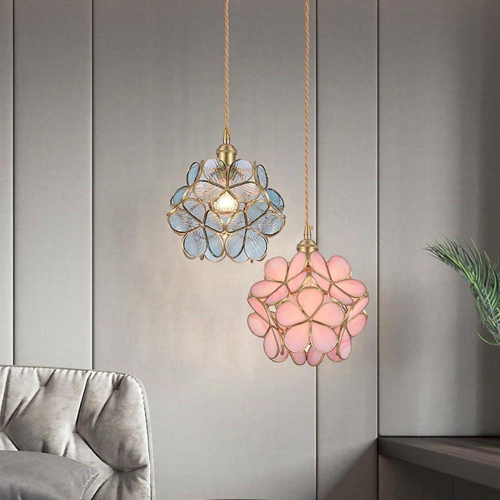 8'' LED 1-Light Pendant Light Nordic Style Copper Glass Metal Island Lights