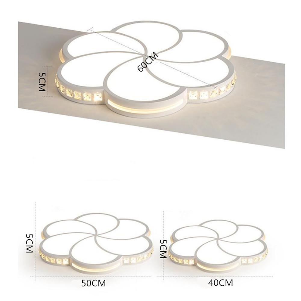 24'' LED 1-Light Geometric Shapes Dimmable Flush Mount Lights Metal Crystal Dimmable Ceiling Lights-dazuma